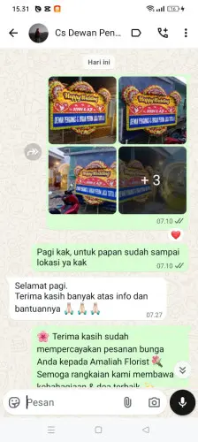 Testimonial Papan Bunga Pernikahan legoksari